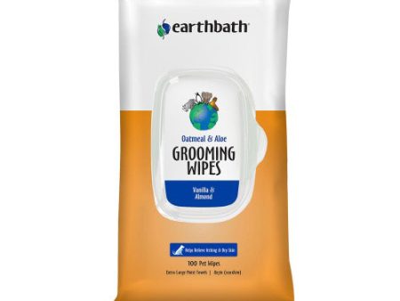 Oatmeal & Aloe Grooming Wipes Vanilla & Almond 30 Count by Earthbath Online Hot Sale