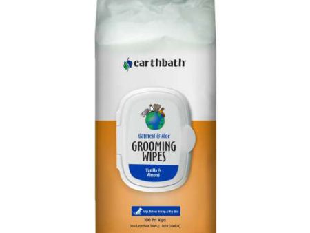 Oatmeal & Aloe Grooming Wipes Vanilla & Almond 100 Count by Earthbath For Sale