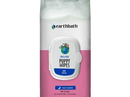 Ultra Mild Puppy Wipes Wild Cherry 100 Count by Earthbath For Sale