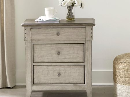 Ivy Hollow - 3 Drawer Nightstand With Charging Station - White on Sale