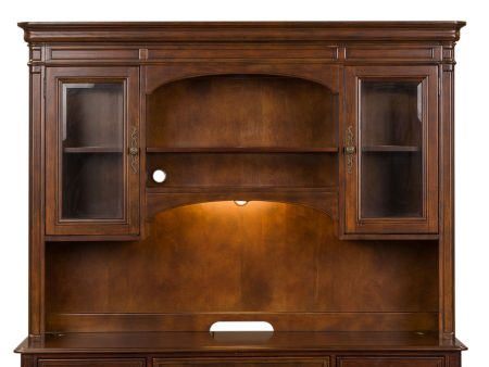 Brayton Manor - Jr Executive Credenza Hutch - Dark Brown Online Sale