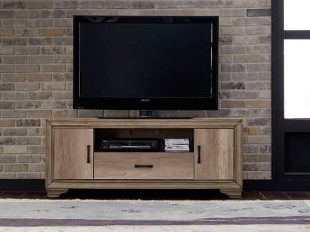 Sun Valley - 60  TV Console - Light Brown For Sale