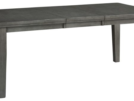 Hallanden - Gray - Rectangular Dining Room Butterfly Extension Table For Sale