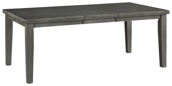 Hallanden - Gray - Rectangular Dining Room Butterfly Extension Table For Sale