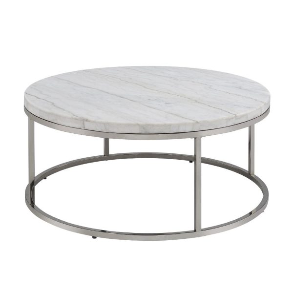 Zaidee - Coffee Table With Marble - Nickel Cheap