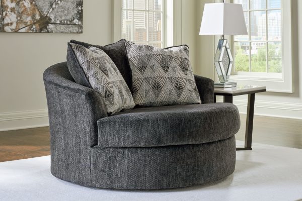 Biddeford - Shadow - Oversized Swivel Accent Chair Discount