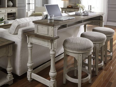 Morgan Creek - 4 Piece Console Set (1 Console 3 Stools) - White on Sale