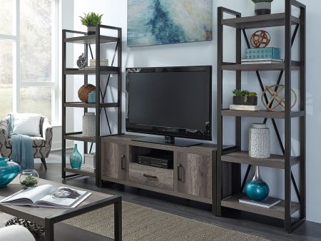 Tanners Creek - Entertainment Center With Piers (1 Center Drawer) - Dark Gray Online Hot Sale