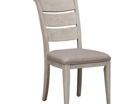 Farmhouse Reimagined - Ladder Back Upholstered Side Chair - White Sale