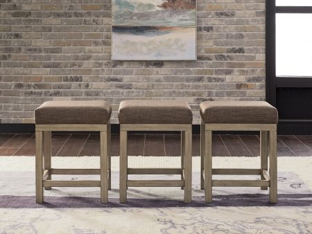 Sun Valley - Upholstered Console Stools (3 Piece Set) - Light Brown Sale