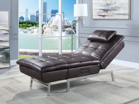 Padilla - Chaise - Brown Fabric Fashion