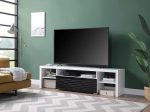 Buck II - TV Stand - White & Black High Gloss Finish For Cheap