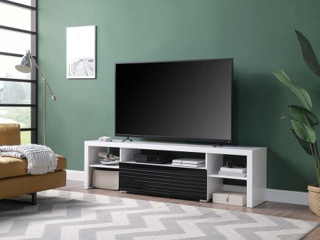 Buck II - TV Stand - White & Black High Gloss Finish For Cheap