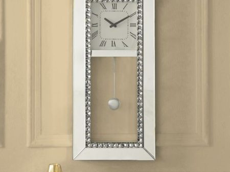 Lotus - Wall Clock - Mirrored & Faux Crystal Diamonds For Discount