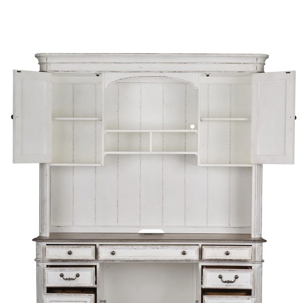 Magnolia Manor - Jr Executive Credenza Hutch - White For Discount