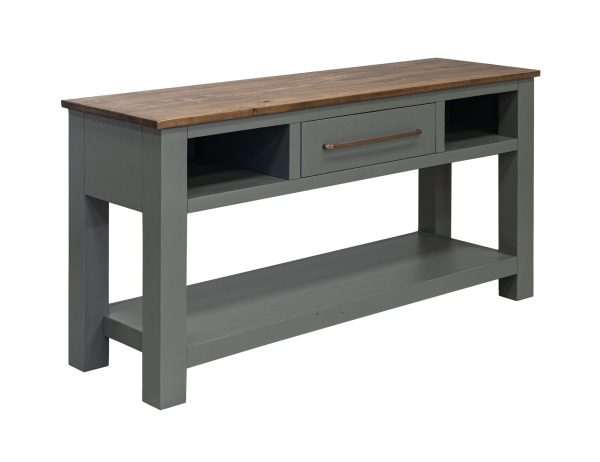 Alban - 1 Drawer Sofa Table - Sage Green & Brown For Sale