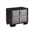 Nicola - Nightstand - Silver PU & Black Finish Sale