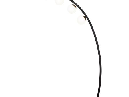 Cody - Spherical 5-light Arc Metal Floor Lamp - Black Discount