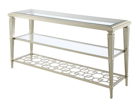 Zaba - Sofa Table - Glass Top & Silver For Cheap