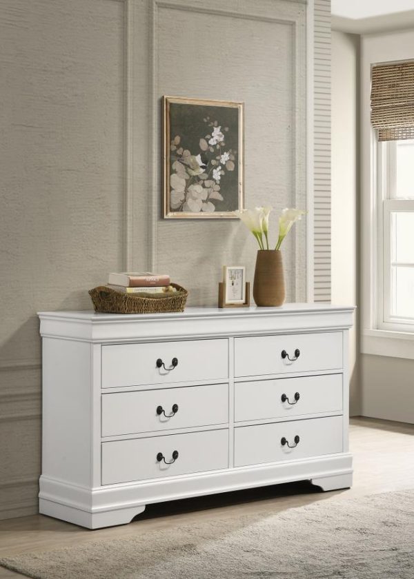 Louis Philippe - 6 Drawer Dresser - White For Discount