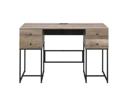 Desirre - Desk - Rustic Oak & Black For Sale