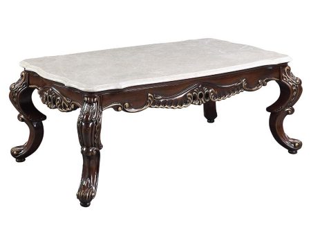 Benbek - Coffee Table - Marble & Antique Oak Finish Hot on Sale