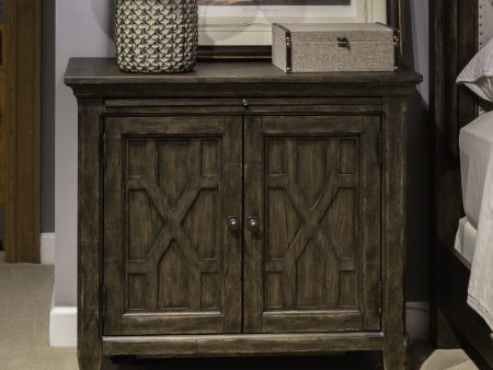 Paradise Valley - 2 Door Bedside Chest With Charging Station - Dark Brown For Sale