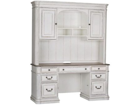 Magnolia Manor - Credenza & Hutch - White on Sale