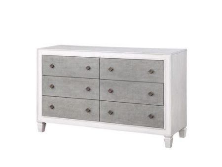 Katia - Dresser - Rustic Gray & White Finish Cheap