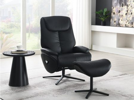 Labonita - Motion Accent Chair With Swivel & Ottoman - Black Sale