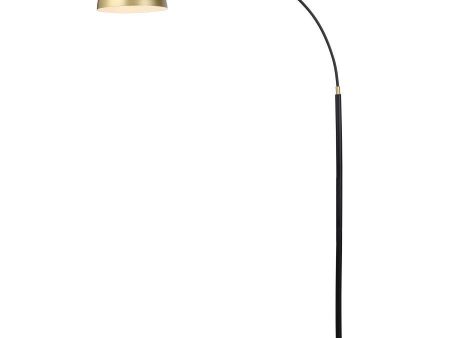 Gloria - Arched Dome Shade Metal Floor Lamp Black - Gold Discount