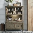 Americana Farmhouse - 3 Piece Home Office Set (Desk & Hutch) - Light Brown For Cheap