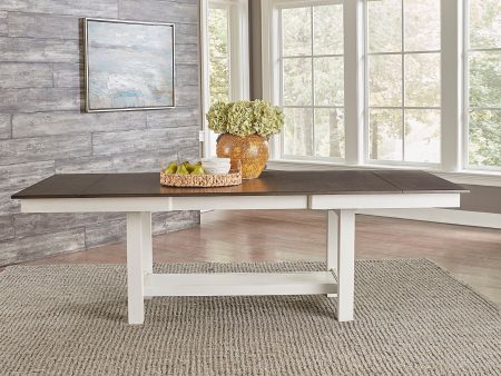 Brook Bay - Trestle Table - White & Brown Cheap