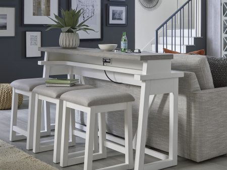 Palmetto Heights - 4 Piece Console Set (Console 3 Stools) - White Online