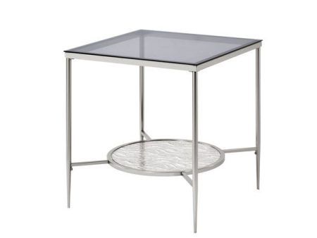 Adelrik - End Table - Glass & Chrome Finish For Sale