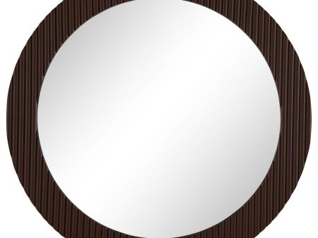 Dexter - Round Reeding Frame Wall Mirror - Brown Supply