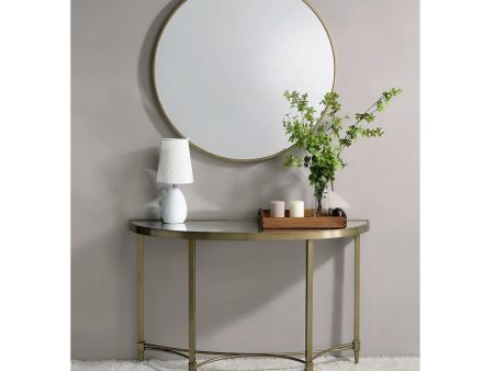 Aditya - Console Table With Mirror - Antique Brass For Sale