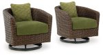 Horizon Hall - Brown   Green - Swivel Lounge With Cushion Online now