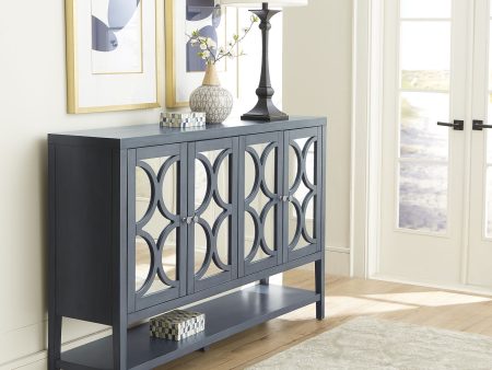 Circle View - Four Door Accent Cabinet - Blue Online Hot Sale