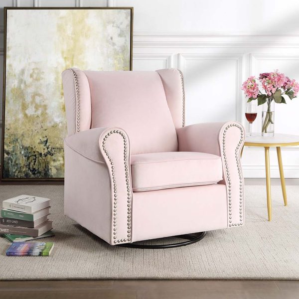 Tamaki - Swivel Chair - Pink Fabric For Cheap