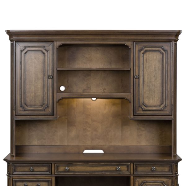 Amelia - Jr Executive Credenza Hutch - Dark Brown Discount