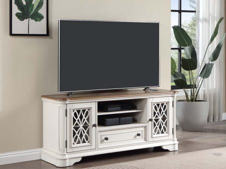 Florian - TV Stand - Oak & Antique White Finish For Sale