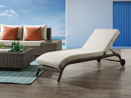 Salena - Patio Lounge Chair - Beige Fabric & Gray Finish - 13  Supply