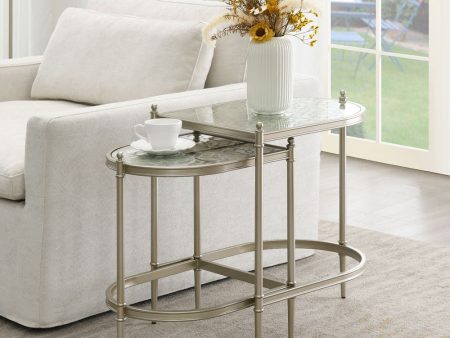 Zaba - Nesting Table - Glass Top & Silver For Discount