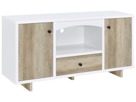 Dalton - 2 Door Storage Credenza - White And Distressed Pine Online Sale