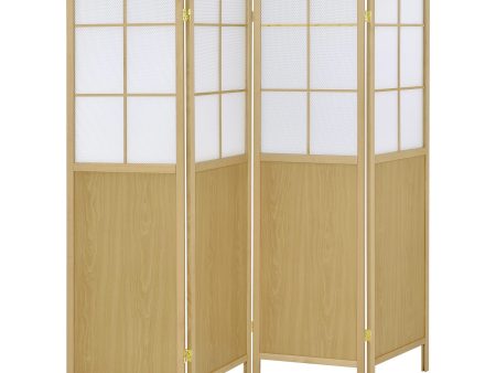 Edwards - 4-Panel Room Divider Folding Shoji Screen - Natural Cheap