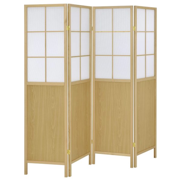 Edwards - 4-Panel Room Divider Folding Shoji Screen - Natural Cheap