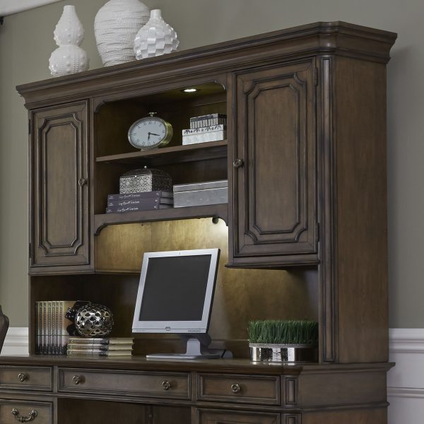 Amelia - Jr Executive Credenza Hutch - Dark Brown Discount