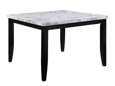 Hussein - Counter Height Table With Marble Top - Marble & Black Finish For Discount