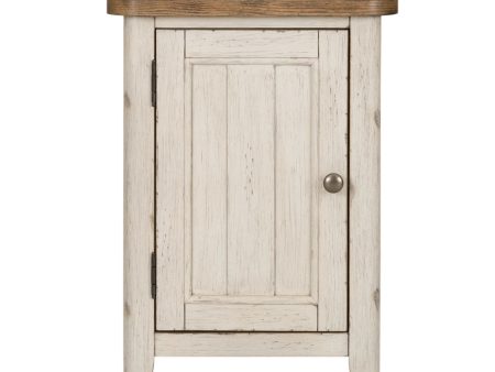 Farmhouse Reimagined - Door Chair Side Table With Charging Station - White Sale